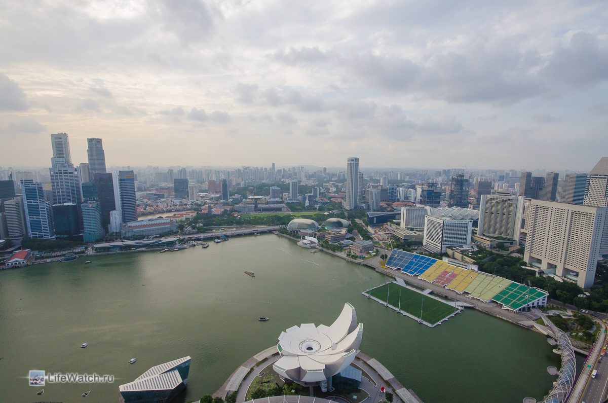 Вид со смотровой отеля Marina Bay Sands