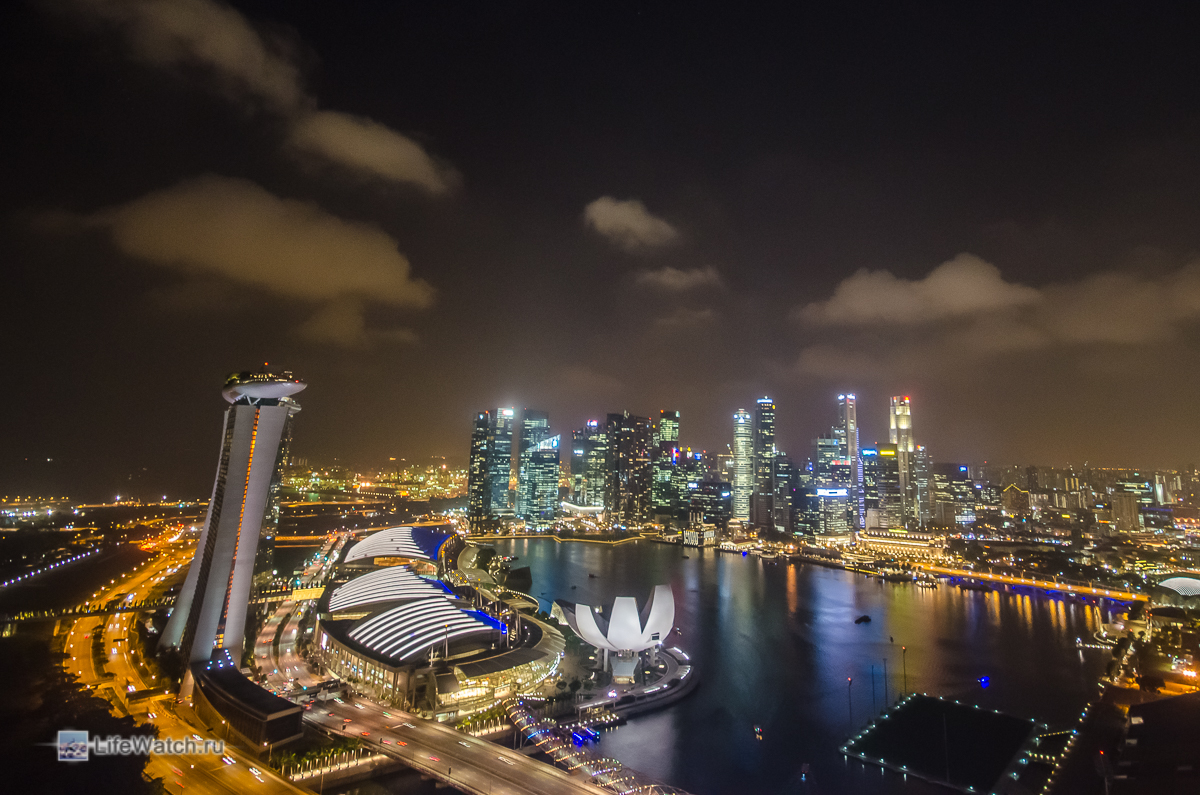 Ночной Marina Bay. C колеса обозрения